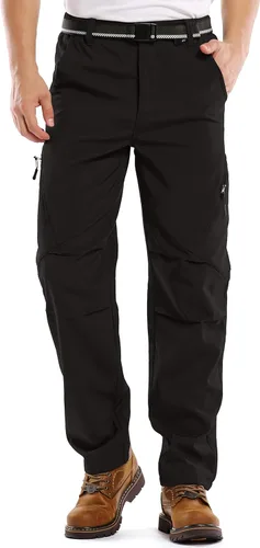 Jessie Kidden Pantalones de senderismo impermeables para hombre, para exteriores, nieve, esquí, pesca, forro polar, aislante, softshell, pantalones