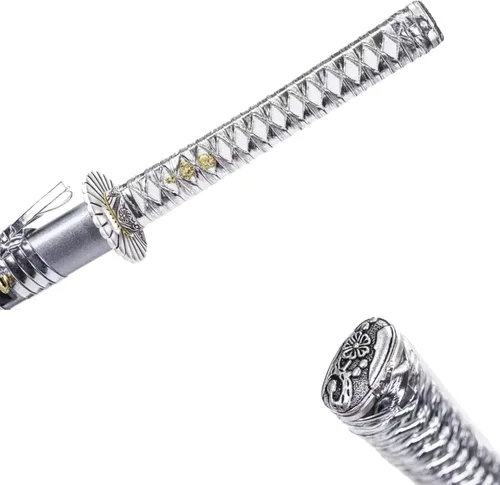 Miniatura 4 de Kamaiwo - Katana japonesa auténtica, forjada a mano, templada al calor con arcilla, acero de carbono de alta calidad 1045/1060, templada al calor