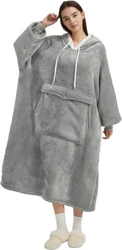 Miniatura 14 de Qeils Manta con Capucha Portátil para Mujeres, Cómoda Sudadera Sherpa como Regalo de Cumpleaños y Navidad, Chaqueta de Gran Tamaño con Capucha