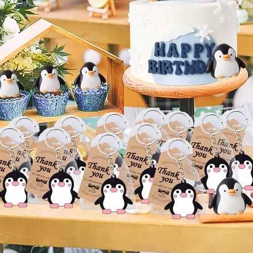 Miniatura 5 de Paquete de 24 llaveros de pingüino, recuerdo de fiesta para amantes de los pingüinos, regalo de regreso de invitados, fiesta temática de animales