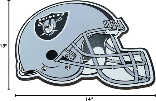 Miniatura 7 de FOCO - Letrero de madera para casco de fútbol americano de Las Vegas Raiders, edición limitada, arte de pared de la NFL en colores del equipo, tiene