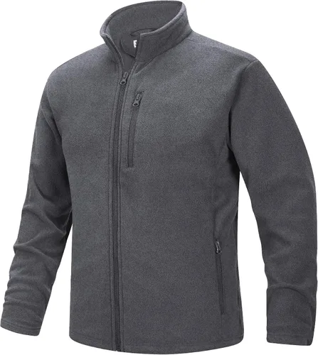 Miniatura 11 de 33,000ft - Chaqueta de forro polar con cremallera completa para hombre, ligera, cálida y suave, chaquetas de manga larga con bolsillos