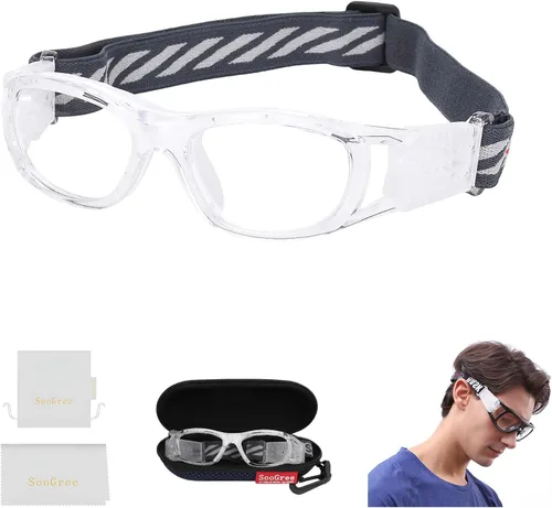Miniatura 8 de SooGree Sports Glasses - Racquetball Goggles Basketball Football Eye Protective G8033 Marco Negro Almohadilla Gris