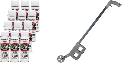 Rust-Oleum Industrial Choice Athletic Field Striping Paint Bundle (12 unidades) y varita de rayas