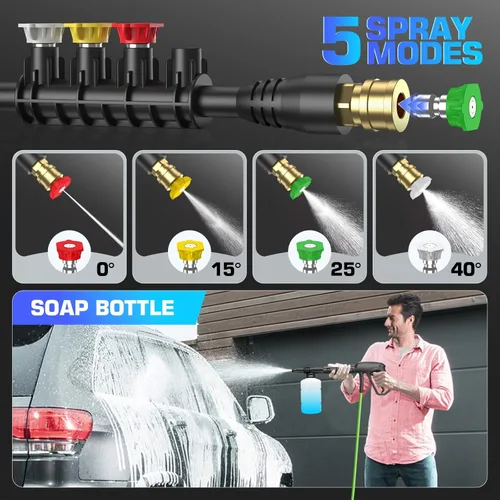 Miniatura 6 de Limpiador a presión de 4800 PSI: limpiador de alta potencia de 4.0 GPM con carrete de manguera de 33 pies, 4 puntas de pulverización y botella