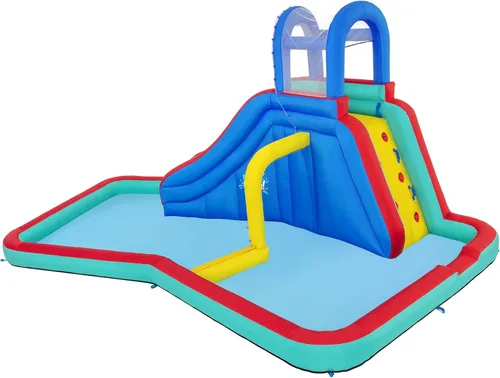 Miniatura 3 de Bestway H2OGO! Parque acuático inflable para niños Lava Splash Tobogán al aire libre, pared de escalada, piscina de chapoteo, aspersor Ideal