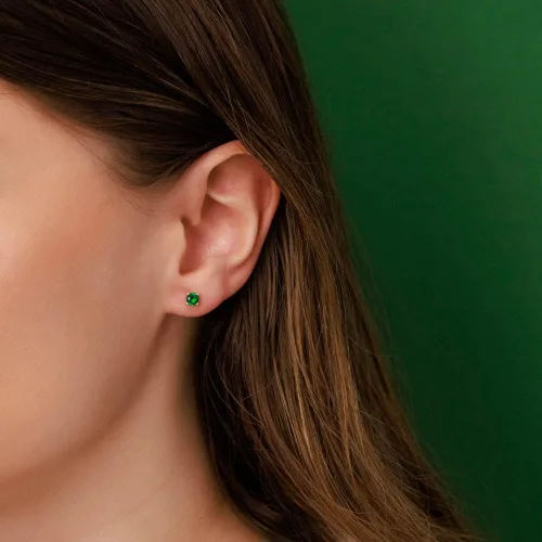 Miniatura 2 de Amberta Allure - Aretes de tuerca de oro amarillo de 9 quilates para mujer