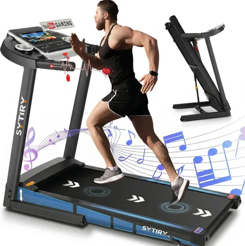 Miniatura 11 de Cintas de correr para el hogar con pantalla de TV y WiFi, máquina plegable inteligente, escena de deportes virtual 3D, altavoces HiFi, aplicación