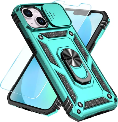 Miniatura 26 de SunStory Funda compatible con iPhone 12 Pro Max con protector de pantalla HD, cubierta de cámara deslizante y soporte de anillo giratorio