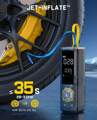 Miniatura 2 de Fanttik X9 APEX - Compresor de aire portátil para neumáticos de automóvil, inflado rápido de 35 segundos, inflador de neumáticos inalámbrico de 150
