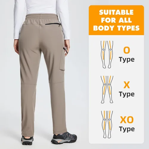 Miniatura 2 de BALEAF Pantalones cargo de senderismo con forro polar para mujer, impermeables, softshell y bolsillos con cremallera