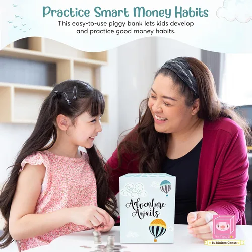 Miniatura 3 de Hucha para ahorrar gastos Enseña a los niños a ahorrar dinero y dar Tres cajones para billetes y monedas Ideal para regalos