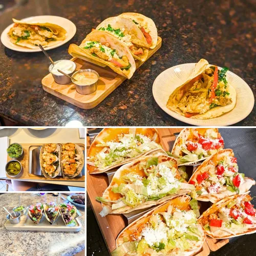 Miniatura 7 de Kit de Soportes para Tacos, Set 3-en-1 - Soporte para Concha de Taco + Bandeja de Servicio + Taza para Salsa, Plato de Presentación para Tacos