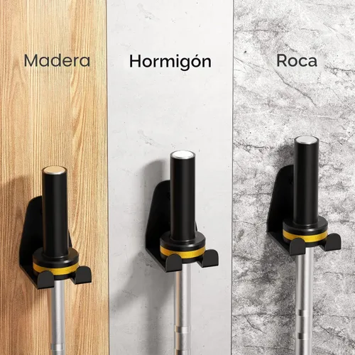 Miniatura 3 de JNIHEEP Colgador de Barra Olímpica, Estante de Barra de Gimnasio para Garaje, Estante de Montaje Vertical para Barras, Recubierto en Polvo Negro