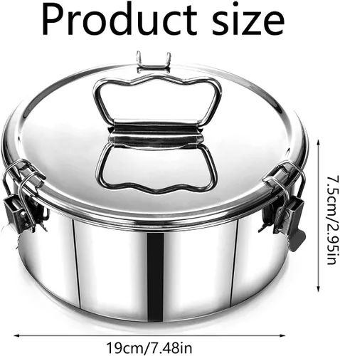Miniatura 6 de Molde de flan con tapa, molde de acero inoxidable con asa, 1.5 cuartos de galón de gran capacidad, máquina de flan flanera de flanera de gran