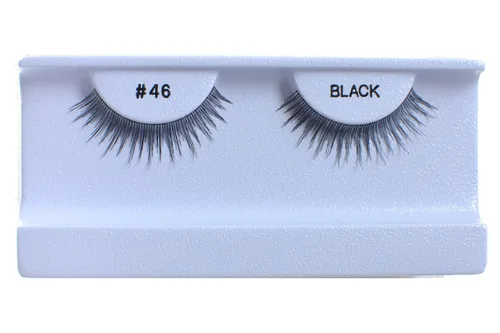 Miniatura 6 de 10 pares de pestañas postizas 100% cabello humano negro natural #99 negro (Black-99)