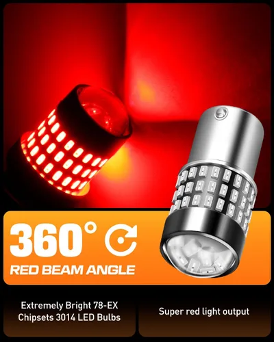 Miniatura 46 de 1156 Bombillas LED Ámbar Amarilla Luz de Señal de Giro 400% de Brillo 1141 1003 7506 Bombillas LED P21W Usadas para Luces Intermitentes Luz Trasera