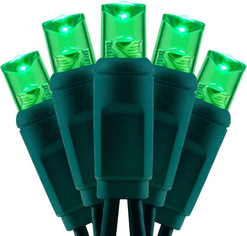 Miniatura 7 de YULETIME Luces LED de Navidad rojas de 0.197 in, 33 pies, 100 unidades de espacio de 4 pulgadas, de una sola pieza, gran angular, de gran angular