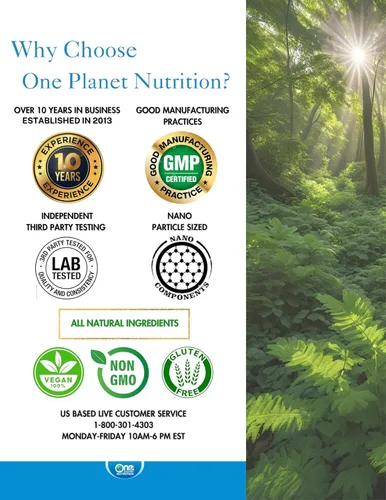 Miniatura 3 de One Planet Nutrition Nano Curcumina Plus 500 mg Cápsulas Veggie (240 porciones), Nano Curcumina con Boswellia para una alta absorción, apoya