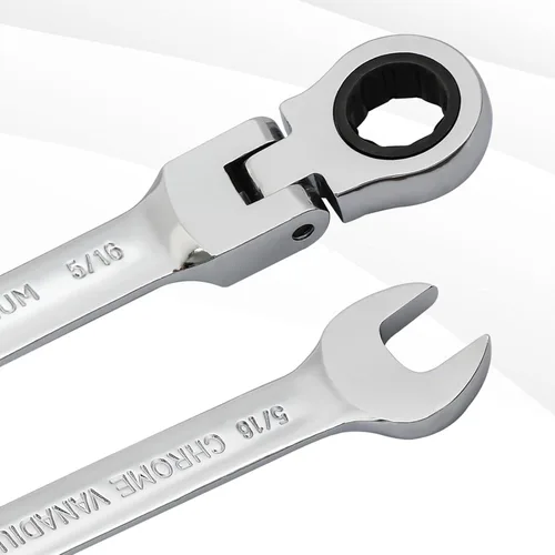 Miniatura 6 de B4B BANG 4 BUCK Llave inglesa 5/16, llave combinada de trinquete de cabeza flexible, grado industrial, 72 dientes, trinquete de 12 puntos