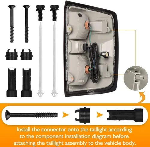 Miniatura 9 de Conjunto de luz trasera compatible con Chevy Silverado 1500 2500HD 3500HD 3500HD 2014-2019 con arnés de cableado, luces traseras de camioneta