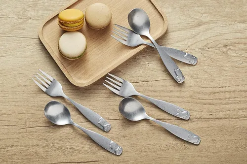 Miniatura 8 de ANNOVA Cubertería para niños con acabado mate, de alta calidad, de acero inoxidable, tenedores, cucharadas, utensilios para niños, oxidados