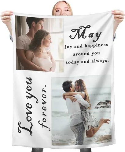 Miniatura 22 de Mantas personalizadas con collage de fotos, mantas personalizadas con texto y imagen, mantas de franela suave, mantas de cama regalo para bebé