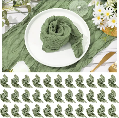 Miniatura 9 de Mixweer 50 servilletas de gasa de 20 x 20 pulgadas, servilletas de algodón de gasa arrugada, servilletas de tela de queso, servilletas de tela Beige