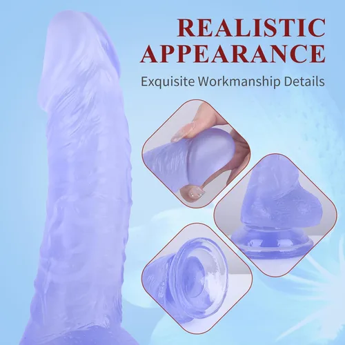 Miniatura 6 de Consolador sexual realista de 7 pulgadas, consolador suave con eje curvado para estimulación del punto G vaginal, material seguro para el cuerpo