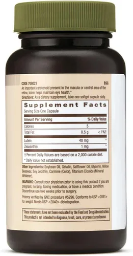 Miniatura 2 de GNC Natural Brand Lutein 40mg, apoya la salud ocular, 30 cápsulas blandas