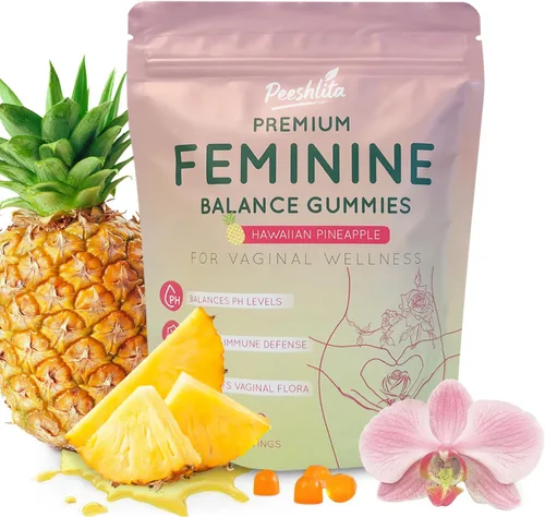 Gomitas de equilibrio femenino: apoyo prémium para la salud del pH de las mujeres con refuerzo inmunológico y energético, veganas, sin gluten, sabor