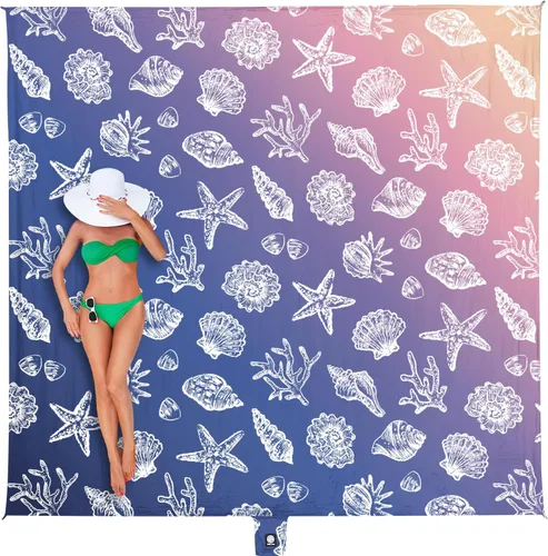 Miniatura 12 de WEKAPO Manta de Playa Impermeable a Prueba de Arena de Tamaño Extra Grande, Alfombrilla de Playa Extra Grande Libre de Arena, Alfombrilla Ligera