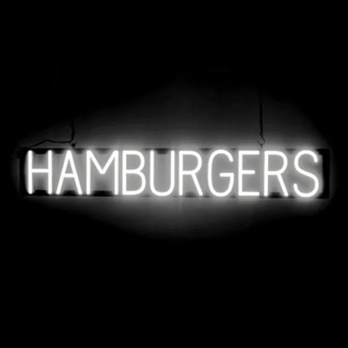 Miniatura 12 de SpellBrite HAMBURGERS Letrero para restaurantes Letreros relacionados con el comedor con aspecto de neón, luz LED roja 40.0 x 6.3 pulgadas Rojo