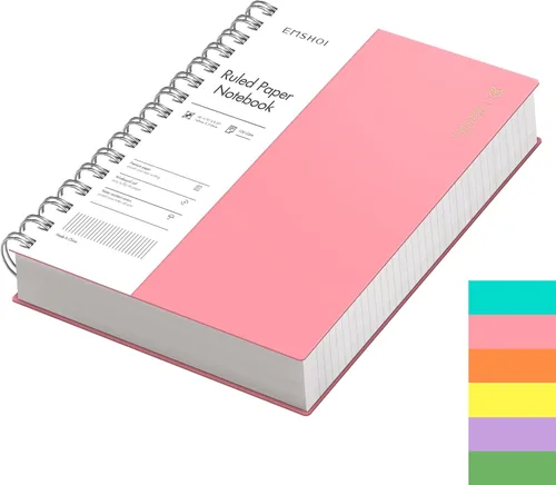 Miniatura 17 de EMSHOI Cuaderno de espiral A4 con rayas universitarias, 11.2" X 8.27", 300 páginas/150 hojas, páginas perforadas fáciles de rasgar, papel grueso