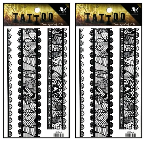 Miniatura 10 de Tatuajes 2 hojas de plumas negras de fantasía temporales tatuajes adhesivos falsos cuerpo brazo pecho hombro tatuajes para adolescentes, hombres