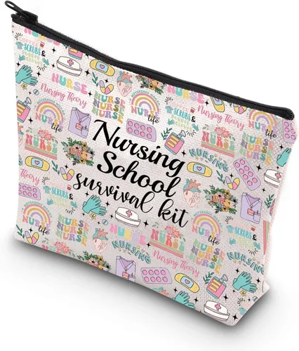 WCGXKO Regalo de enfermera Cosméticos Regalo de Enfermería Escuela Kit de supervivencia Regalo para RN CNA LPV BSN LVP, Bolso, Bolsa de vida para