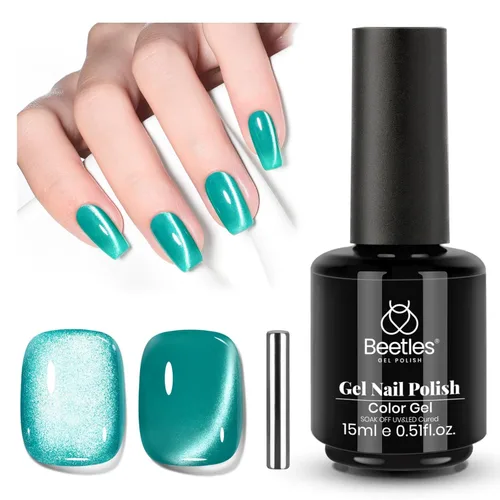 Miniatura 109 de Beetles - Esmalte de uñas de gel ultravioleta semipermanente sin HEMA de alto brillo para manicura francesa y arte de uñas, frasco a juego, blanco