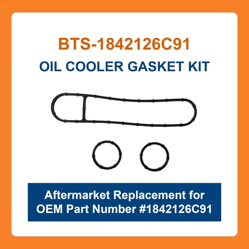Miniatura 2 de BTS-1842126C91 - Juego de juntas para enfriador de aceite, compatible con motores Navistar DT466E/DT570E, 1 juego de repuesto para OEM 1842126C91