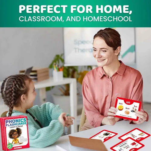 Miniatura 6 de QUOKKA Tarjetas flash CVC del alfabeto inglés, juego de aprender a leer para niños de 3 a 5 y 4 a 8 años, tarjetas fonéticas para niños de 2 a 4