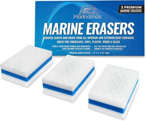Paquete de 3 borradores de barcos | Borrador marino para rasguños, suciedad, sal y mugre | No tóxico, solo tienes que añadir agua