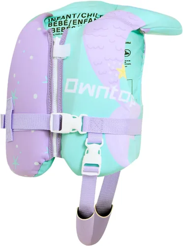 Miniatura 15 de Owntop Chaleco de natación para niños pequeños, chaqueta flotante, ayuda de natación para niños de 20-30-40-50 libras con correas de seguridad Rojo