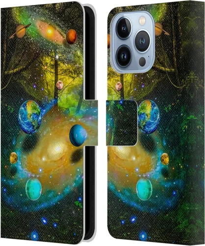 Miniatura 11 de Head Case Designs Officially Licensed Dave Loblaw Boy Painting Moon Clouds Sci-Fi and Surreal Leather Wallet Case Compatible with Apple iPhone 13 Pro