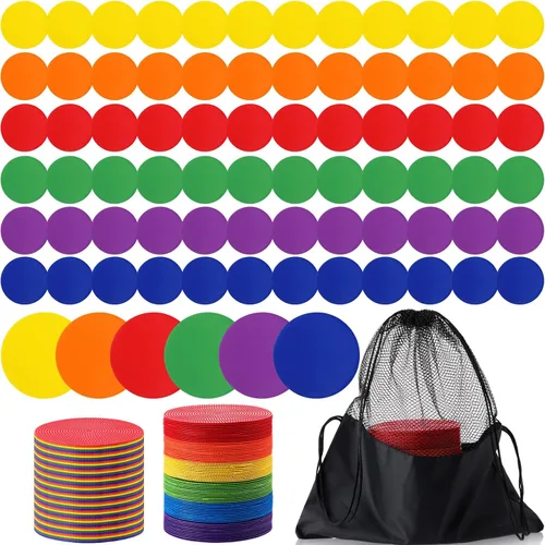Miniatura 7 de Marcadores de punto de piso de TPE Tinideya para gimnasio, puntos planos antideslizantes, marcador de punto de baile para deportes de gimnasio
