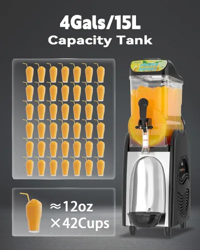 Miniatura 2 de Máquina de granizado para el hogar, 4 galones, máquina de saneamiento ETL individual para bebidas congeladas de Margaritas Slushy, máquina