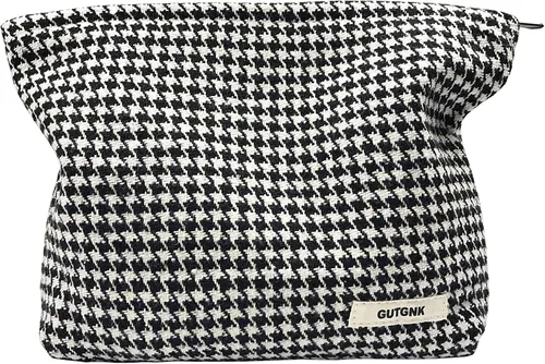 Miniatura 19 de Bolsa de maquillaje para mujeres, bolsa de cosméticos de pana con diseño estético, bolsa de mano para damas, estuche para lápices para niñas, lindo