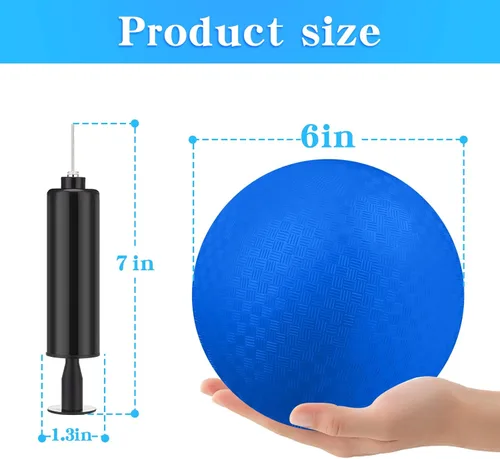 Miniatura 2 de Yunsailing Paquete de 24 bolas de Dodgeballs a granel de 6 pulgadas de operación de Navidad, bolas inflables de goma con bomba para niños y adultos
