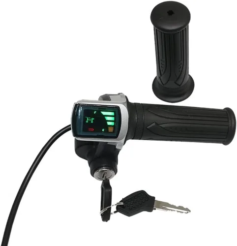 Miniatura 6 de HUIOP Empuñadura eléctrica para bicicleta, acelerador de agarre de bicicleta eléctrica de 24 V/36 V/48 V con pantalla de batería LCD, agarre