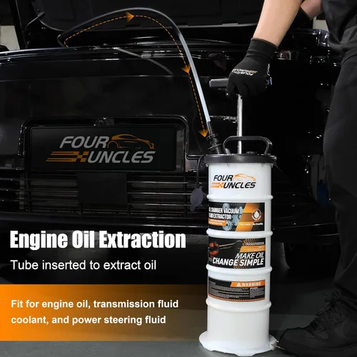 Miniatura 4 de FOUR UNCLES Bomba Extractora de Aceite Manual de 6.5L para Automotriz, Extractor de Fluido al Vacío con Removedor de Tanque de Bomba y 4 Tubos