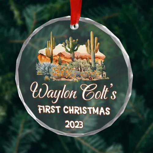 Miniatura 4 de Adornos personalizados de primera Navidad para bebés 2023, adorno del desierto de cactus, adorno de la primera Navidad del bebé, adornos Bebé 16