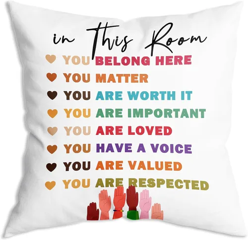 Miniatura 7 de Funda de Almohada Suave para Decoración con Citas Inspiradoras "Eres Valiente Suficiente Amado", Funda de Almohada y Cojín para Sofá, Sofá Cama